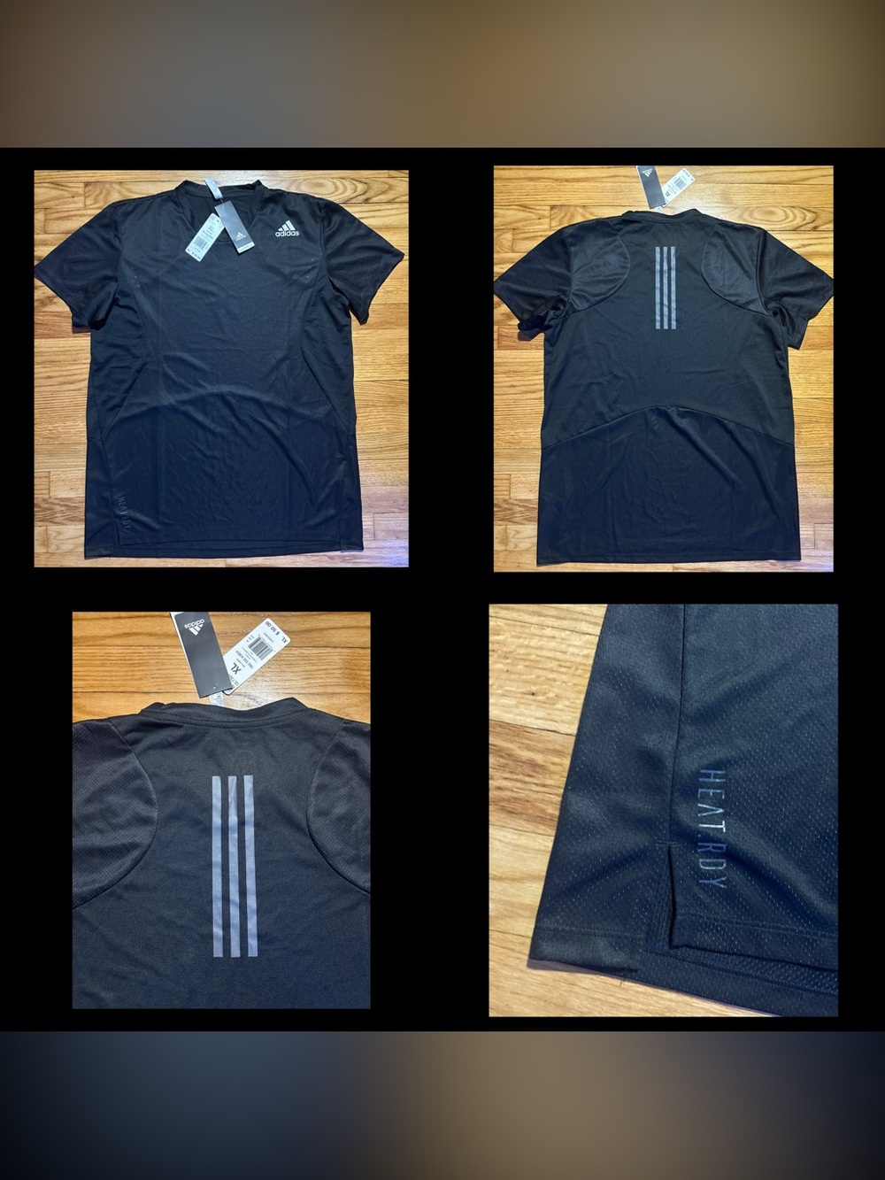 Adidas Heat-Ready Black Training Tee Men’s size XL NEW!!